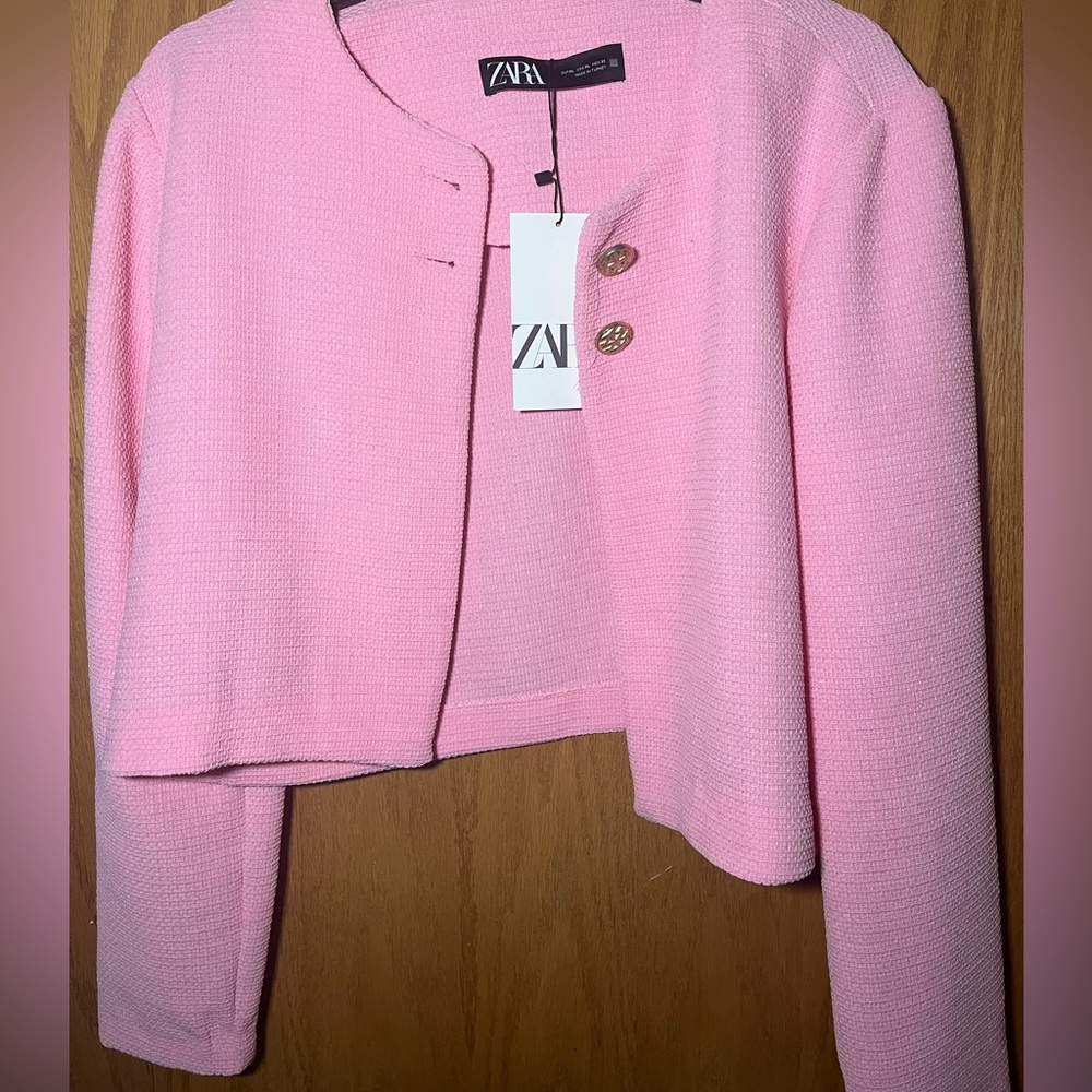Pink Cropped Zara Blazer